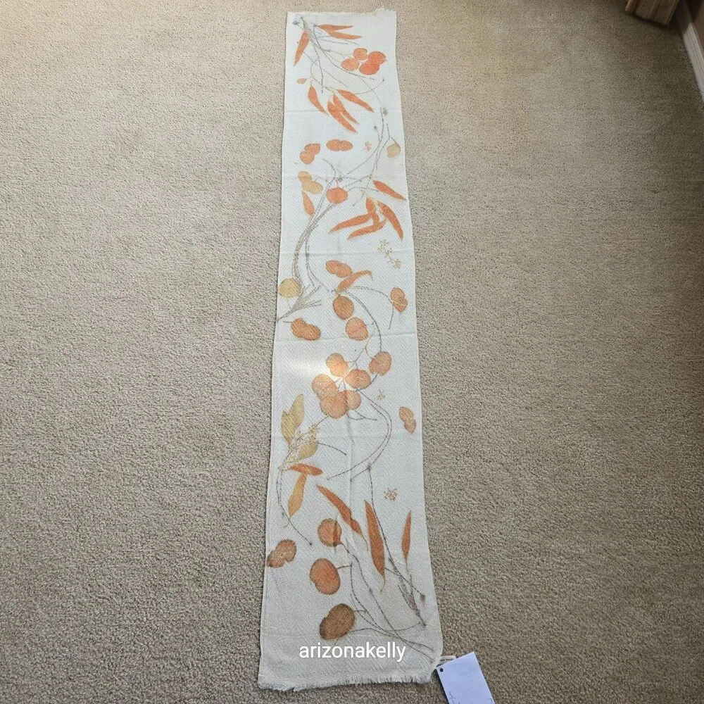 NWT Handmade Wool Scarf Made With Botanical Dye Eco Earth Mayumix